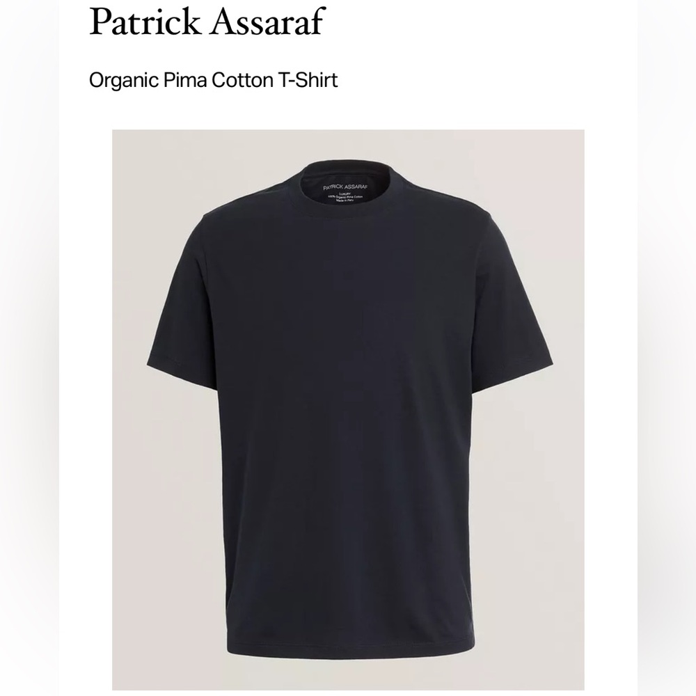 Patrick Assaraf Navy Organic Pima Cotton T-Shirt